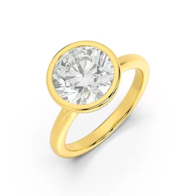 Lucera Bezel Hidden Halo Engagement Ring