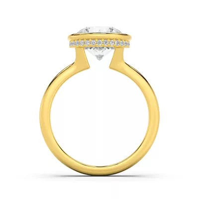 Lucera Bezel Hidden Halo Engagement Ring