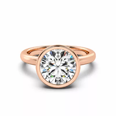 Lucera Bezel Hidden Halo Lab Diamond Engagement Ring