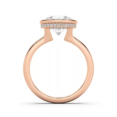 Lucera Bezel Hidden Halo Lab Diamond Engagement Ring