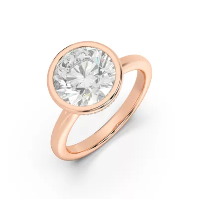 Lucera Bezel Hidden Halo Engagement Ring