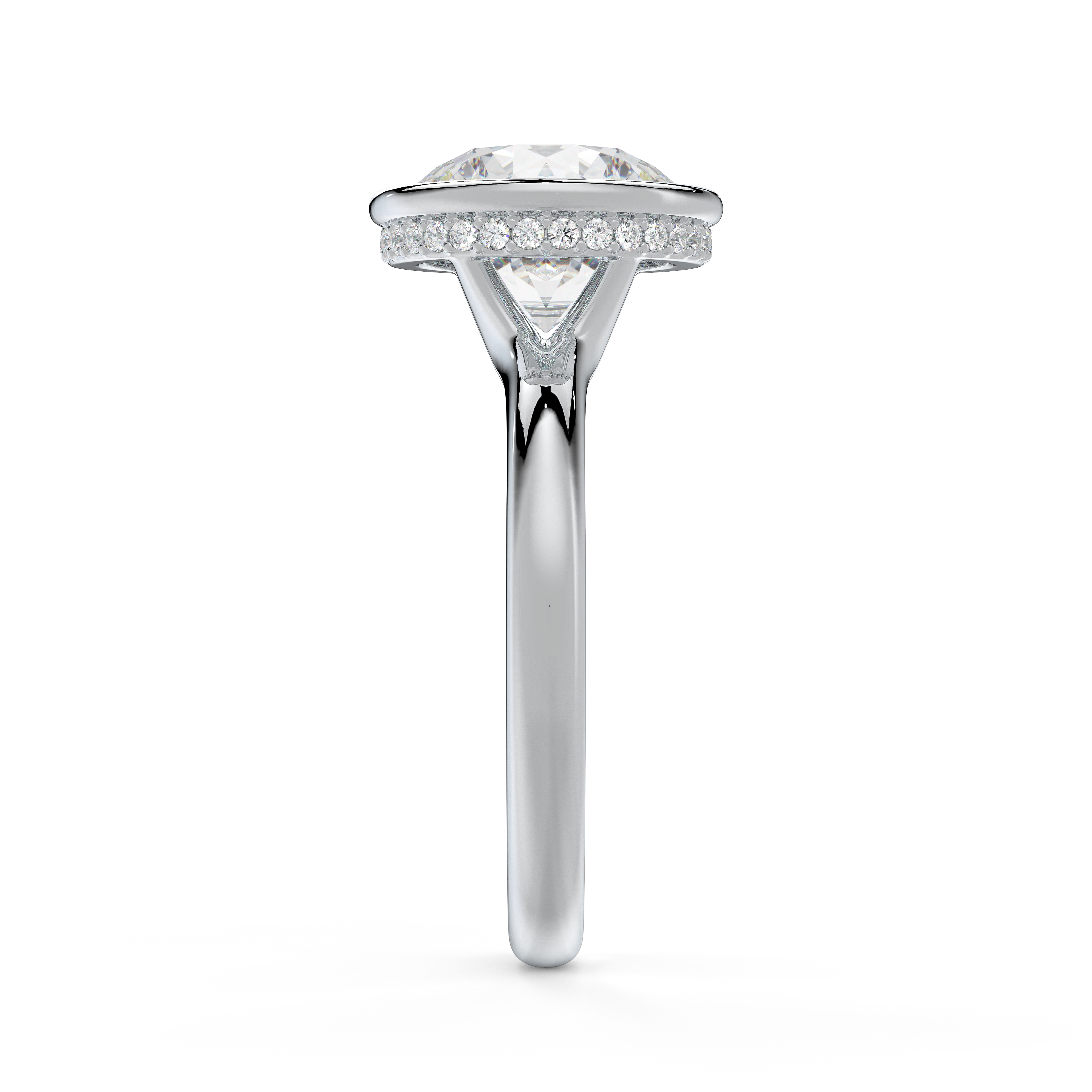 Lucera Bezel Hidden Halo Engagement Ring