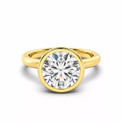 Lucera Bezel Hidden Halo Lab Diamond Engagement Ring