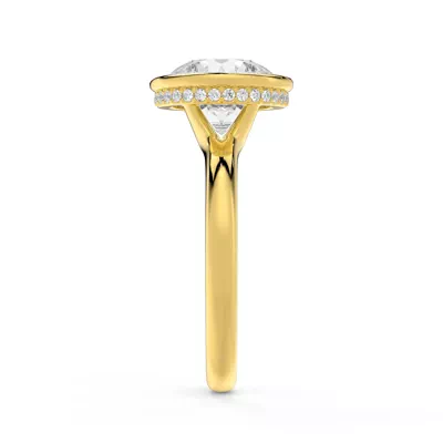 Lucera Bezel Hidden Halo Lab Diamond Engagement Ring