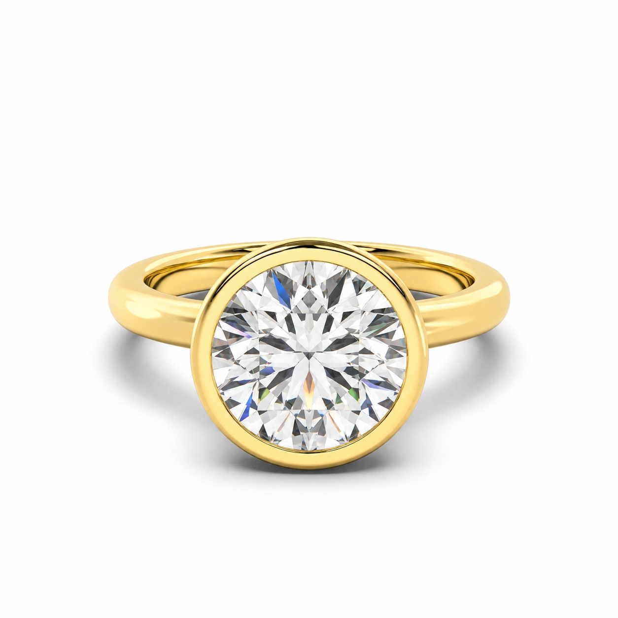 Lucera Bezel Hidden Halo Engagement Ring