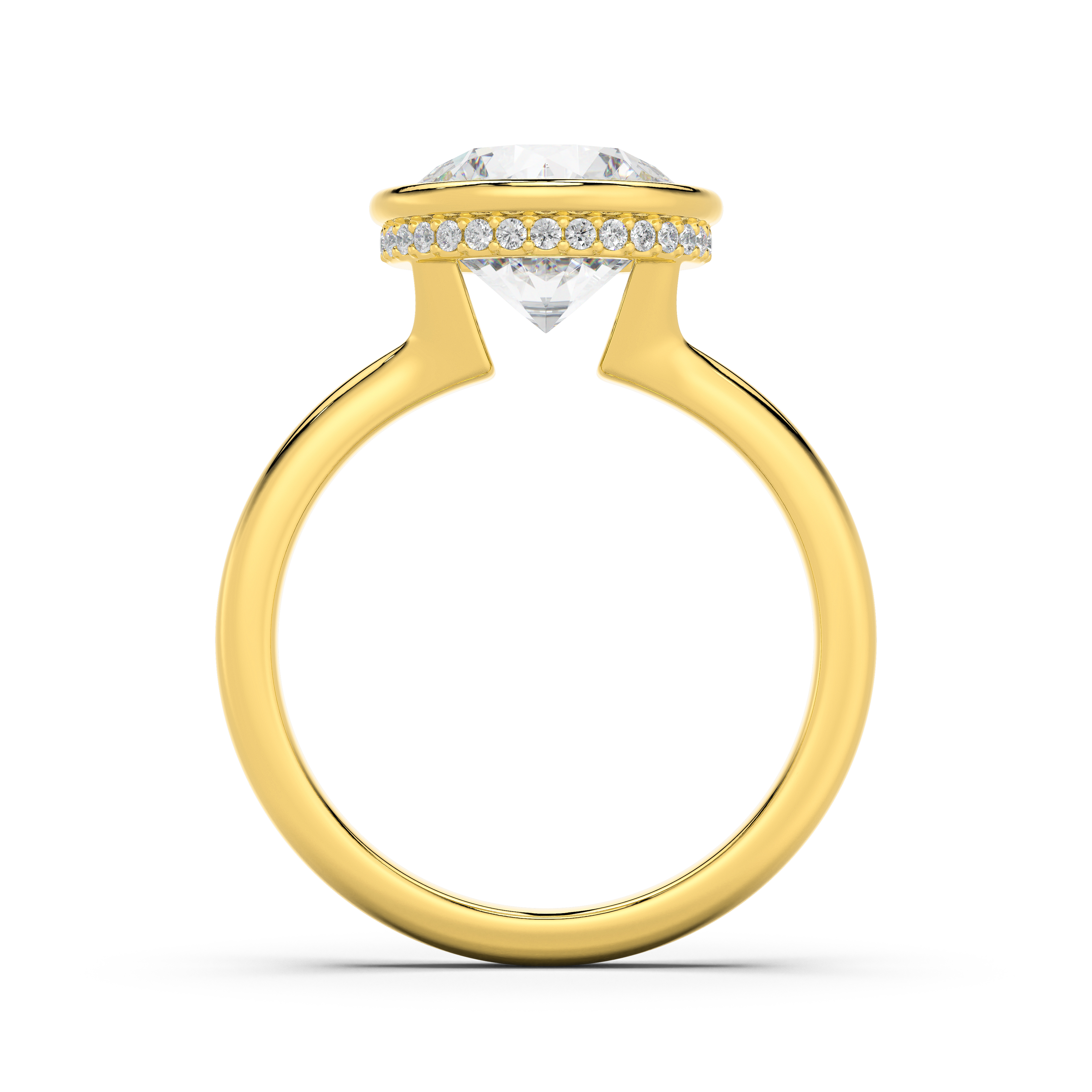 Lucera Bezel Hidden Halo Engagement Ring