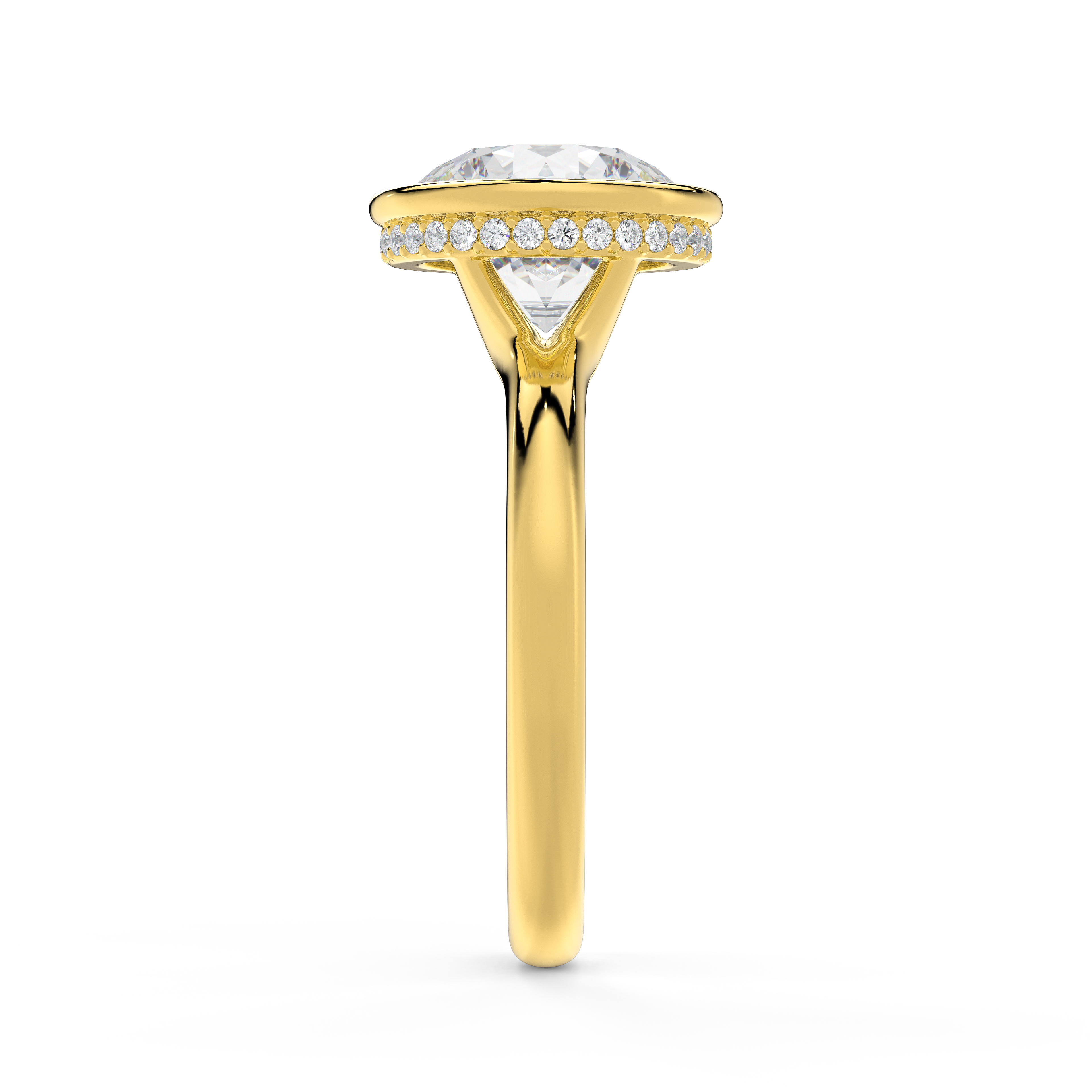 Lucera Bezel Hidden Halo Engagement Ring