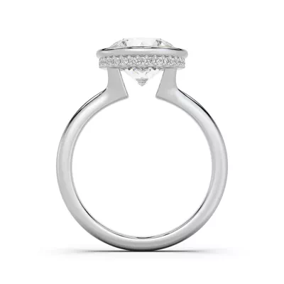 Lucera Bezel Hidden Halo Lab Diamond Engagement Ring