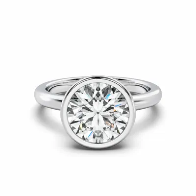 Lucera Bezel Hidden Halo Engagement Ring
