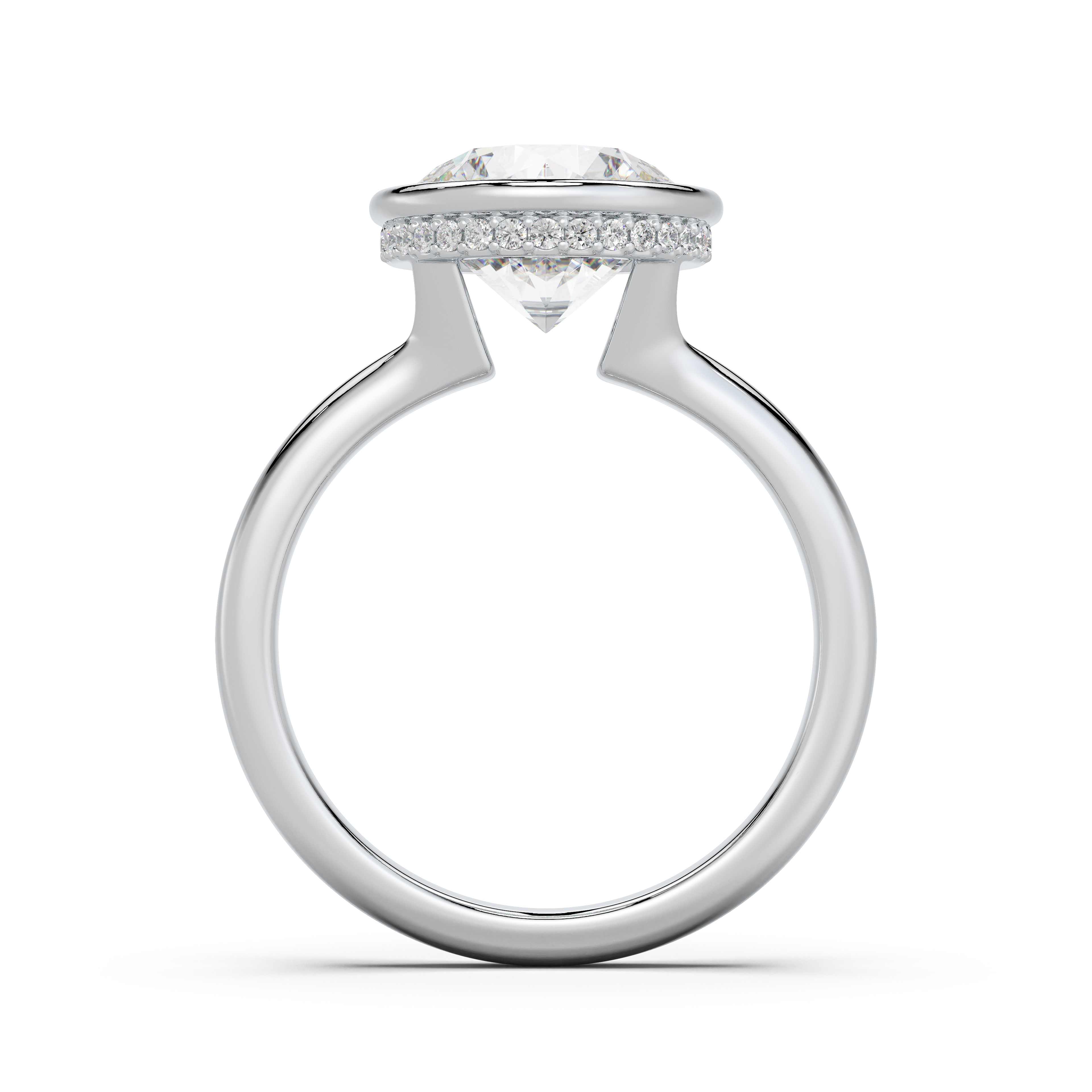 Lucera Bezel Hidden Halo Engagement Ring