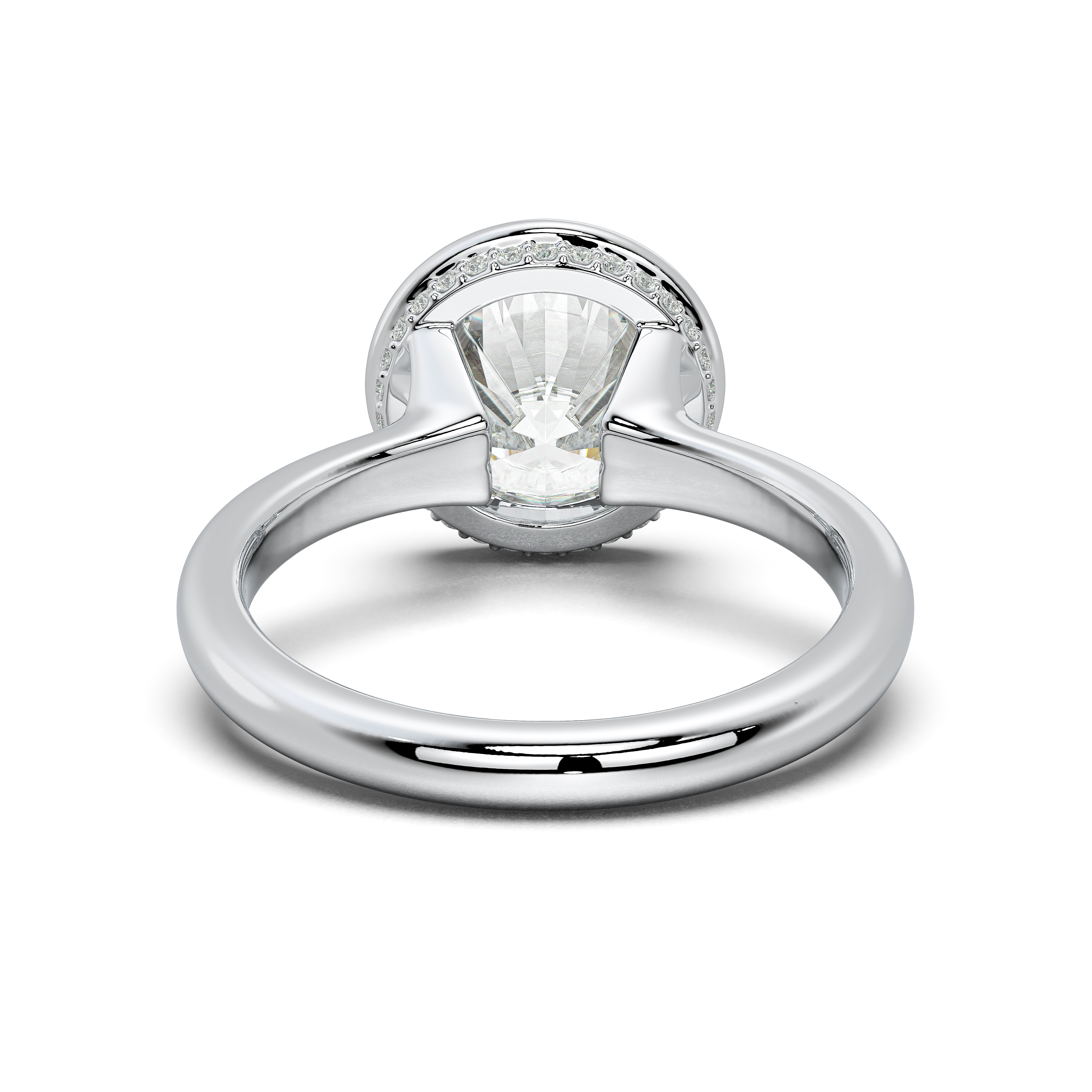 Lucera Bezel Hidden Halo Engagement Ring