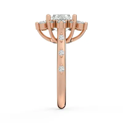 Solara Sunburst Halo Engagement Ring
