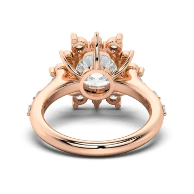 Solara Sunburst Halo Engagement Ring