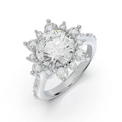 Solara Sunburst Lab Diamond Engagement Ring