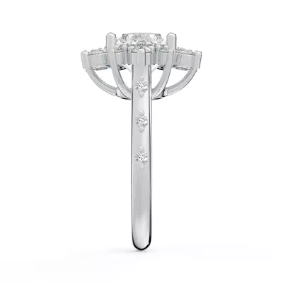Solara Sunburst Lab Diamond Engagement Ring