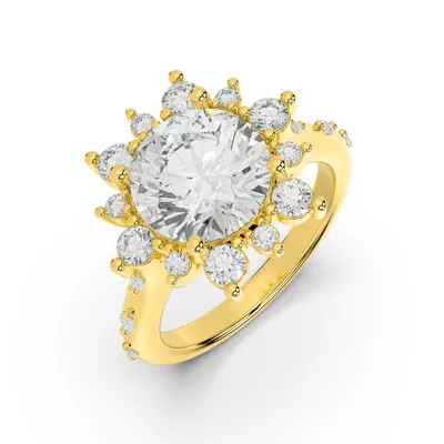 Solara Sunburst Lab Diamond Engagement Ring