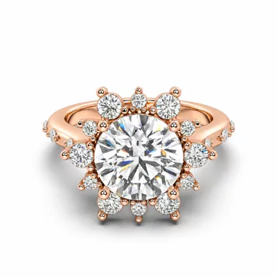 Solara Sunburst Lab Diamond Engagement Ring