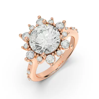 Solara Sunburst Lab Diamond Engagement Ring