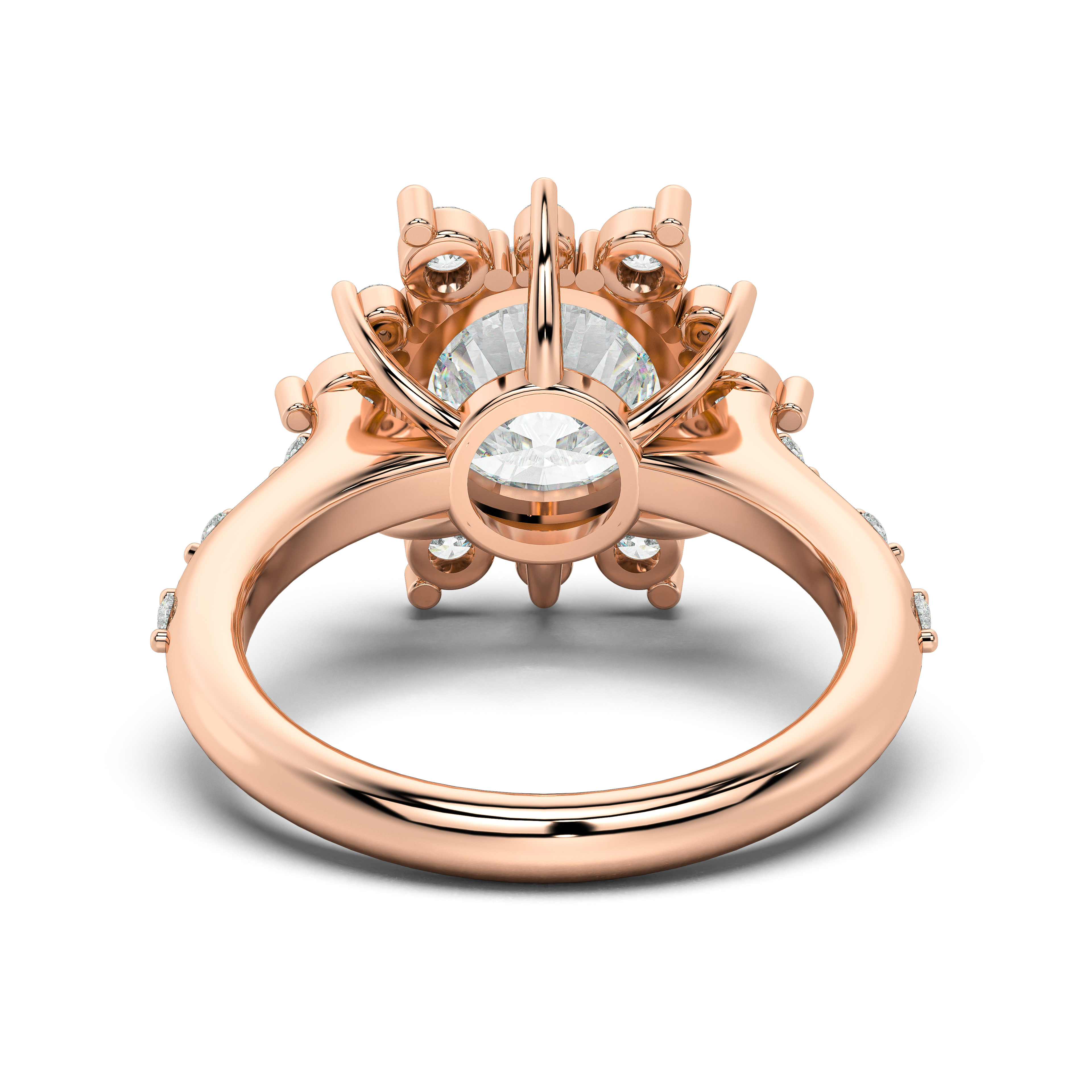 Solara Sunburst Halo Engagement Ring