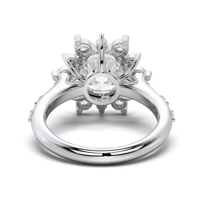 Solara Sunburst Halo Engagement Ring
