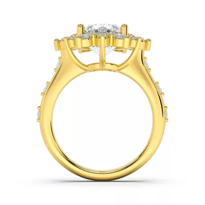 Solara Sunburst Lab Diamond Engagement Ring