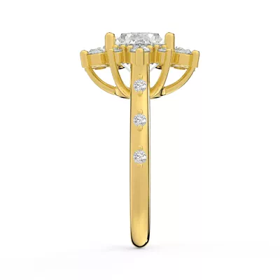 Solara Sunburst Lab Diamond Engagement Ring