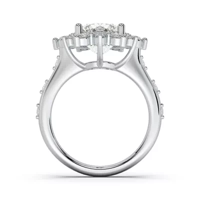 Solara Sunburst Halo Engagement Ring