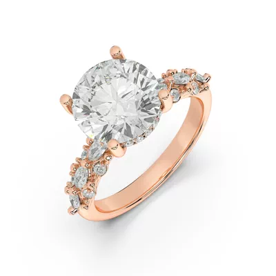 Alira Marquise Hidden Halo Lab Diamond Engagement Ring