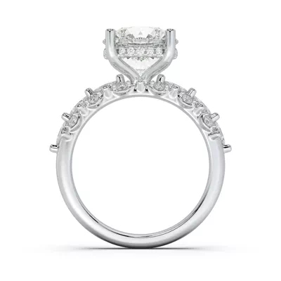 Alira Marquise Hidden Halo Lab Diamond Engagement Ring