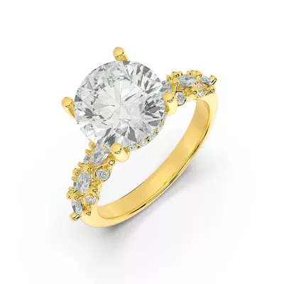 Alira Marquise Hidden Halo Engagement Ring