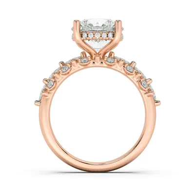 Alira Marquise Hidden Halo Lab Diamond Engagement Ring