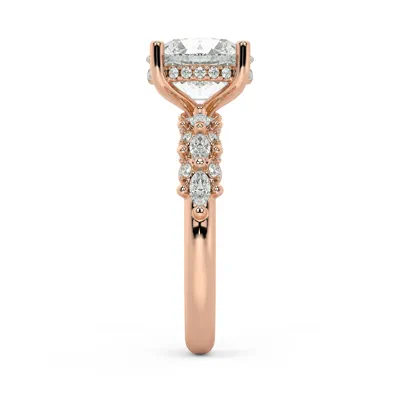 Alira Marquise Hidden Halo Lab Diamond Engagement Ring