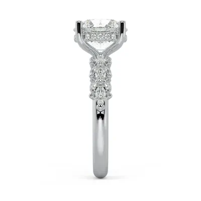Alira Marquise Hidden Halo Lab Diamond Engagement Ring