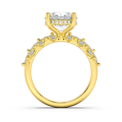 Alira Marquise Hidden Halo Lab Diamond Engagement Ring