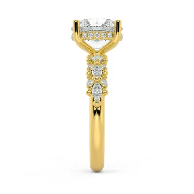 Alira Marquise Hidden Halo Lab Diamond Engagement Ring