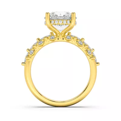 Alira Marquise Hidden Halo Engagement Ring