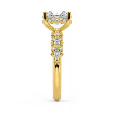 Alira Marquise Hidden Halo Engagement Ring