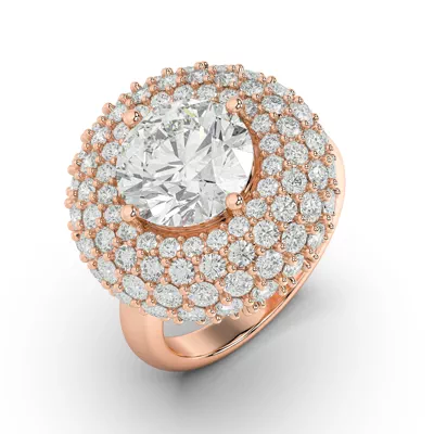 Portella Domed Halo Lab Diamond Engagement Ring