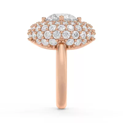 Portella Domed Halo Lab Diamond Engagement Ring
