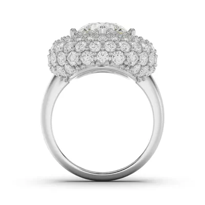 Portella Domed Halo Lab Diamond Engagement Ring