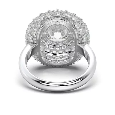 Portella Domed Halo Lab Diamond Engagement Ring