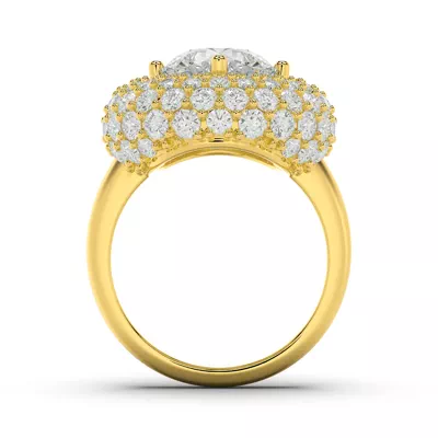 Portella Domed Halo Engagement Ring