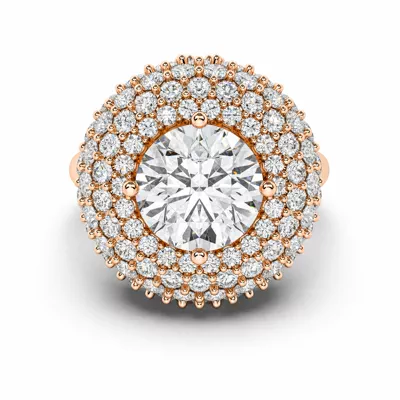Portella Domed Halo Lab Diamond Engagement Ring