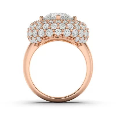 Portella Domed Halo Lab Diamond Engagement Ring