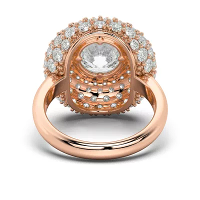 Portella Domed Halo Lab Diamond Engagement Ring