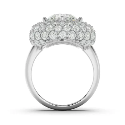 Portella Domed Halo Engagement Ring