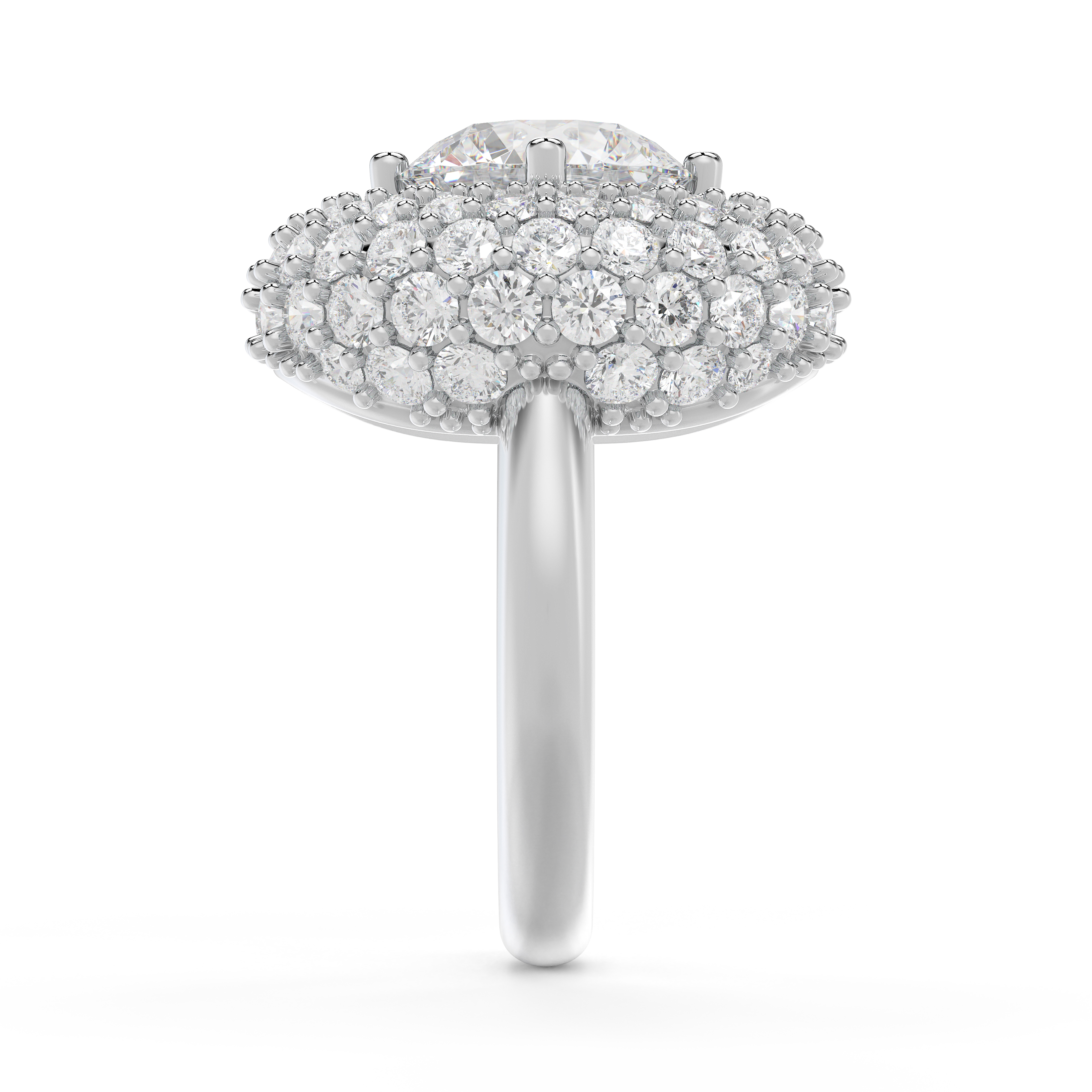 Portella Domed Halo Engagement Ring