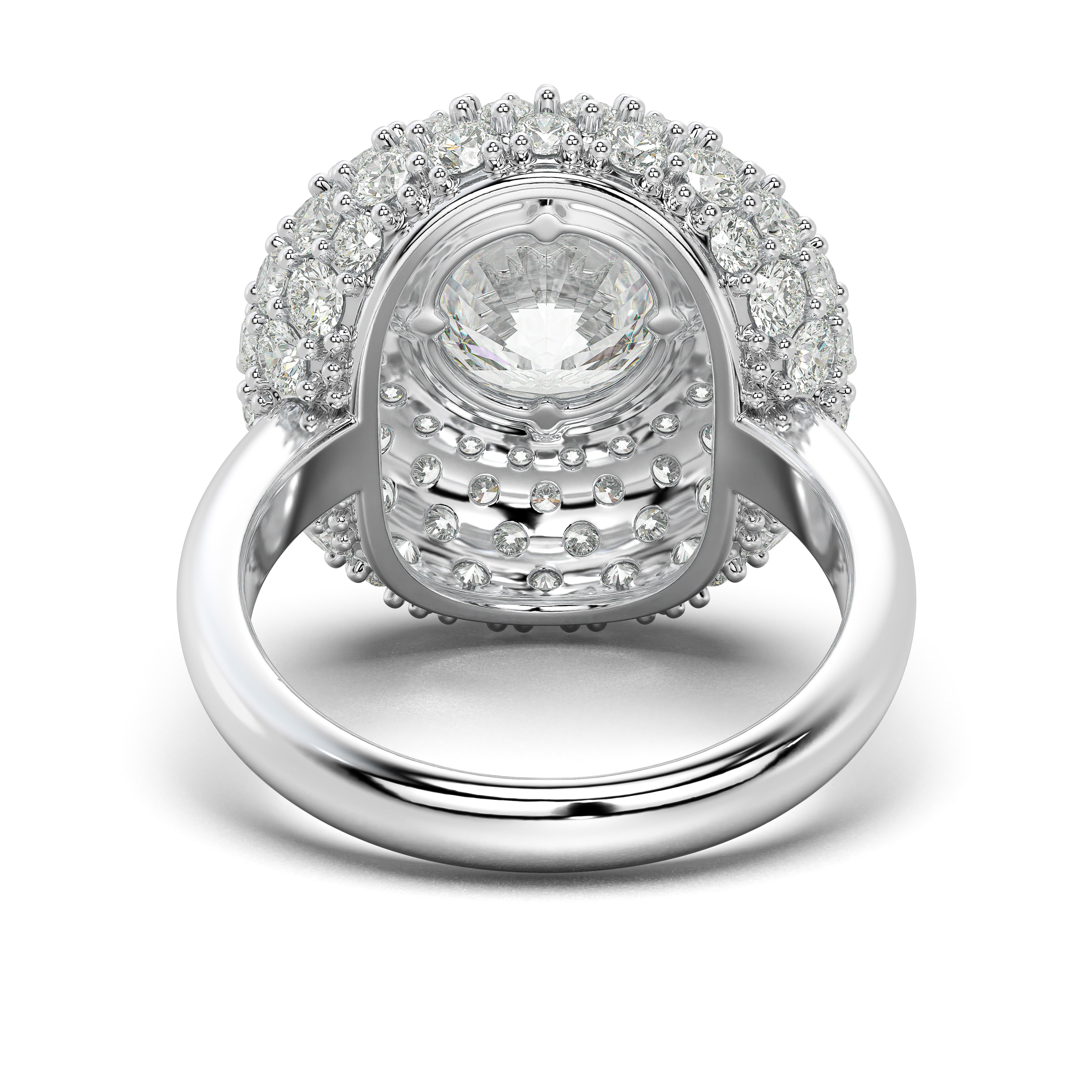 Portella Domed Halo Engagement Ring