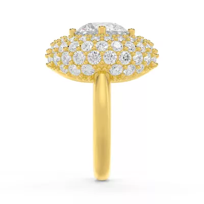 Portella Domed Halo Lab Diamond Engagement Ring