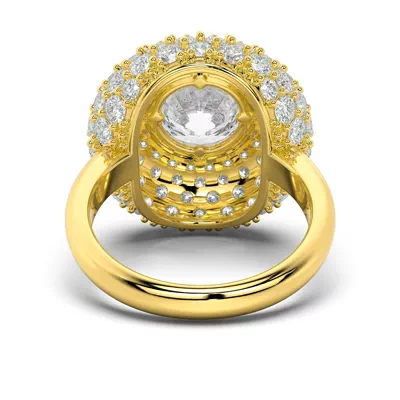Portella Domed Halo Lab Diamond Engagement Ring